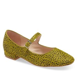 INTENTIONALLY BLANK Green and Black Mary Jane Flats